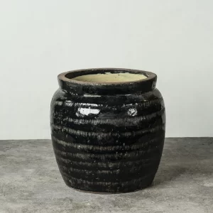 도매 블랙 세라믹 화분 (1)