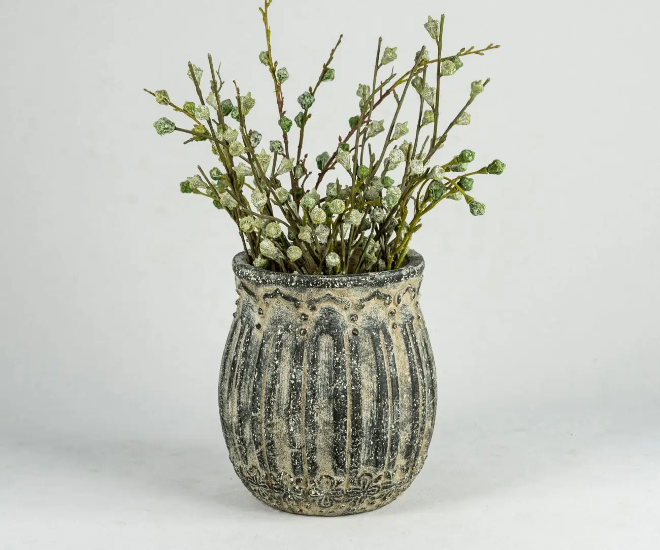 A pottery plant pot with good water absorption