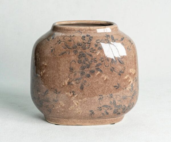 Glazed Antique Ceramic Flat Vase (2)