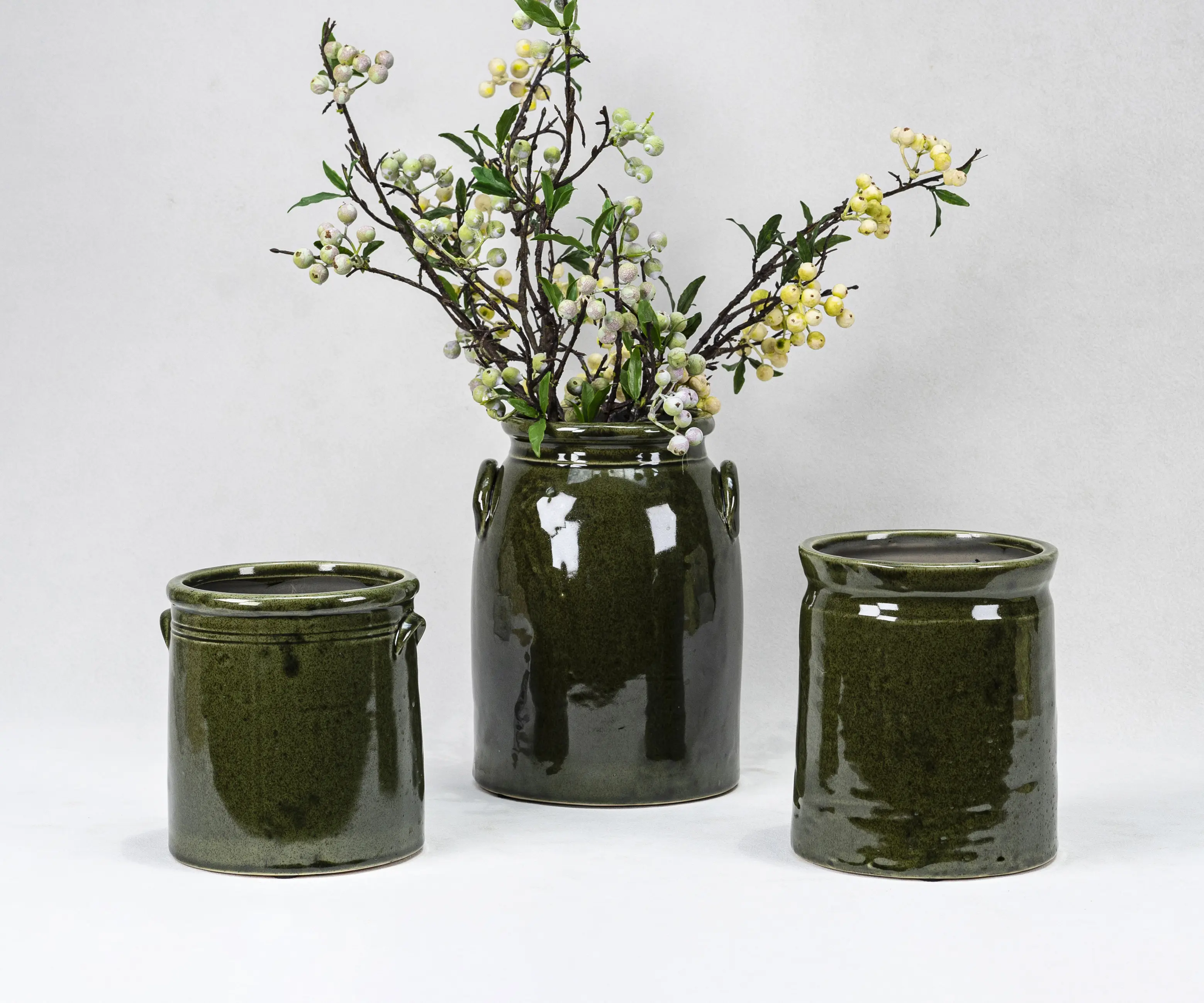 Double Handled Width Mouth Ceramic Vase Series (1)