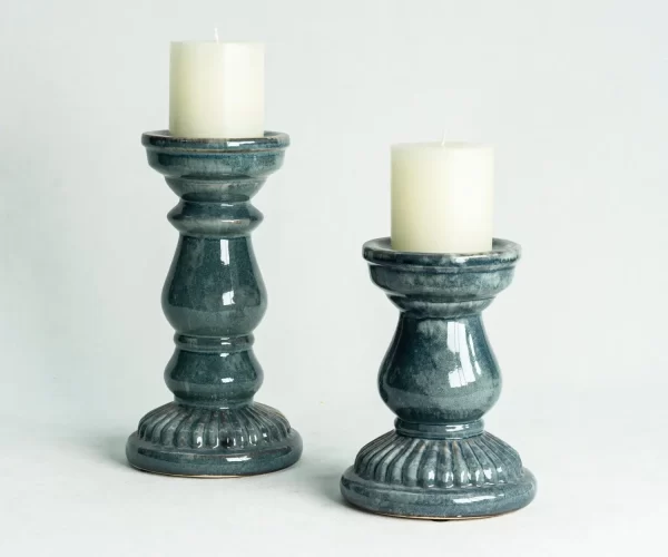 Wholesale Deep Blue Ceramic Candle Holder (1)