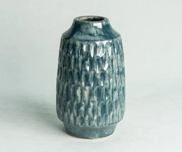 Wholesale blue textured ceramic vase (4)