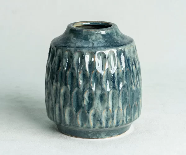 Wholesale blue textured ceramic vase (5)