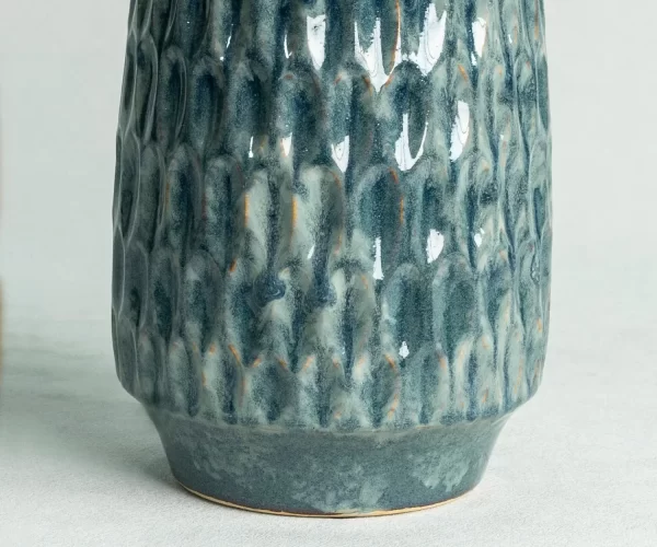 Wholesale blue textured ceramic vase (6)