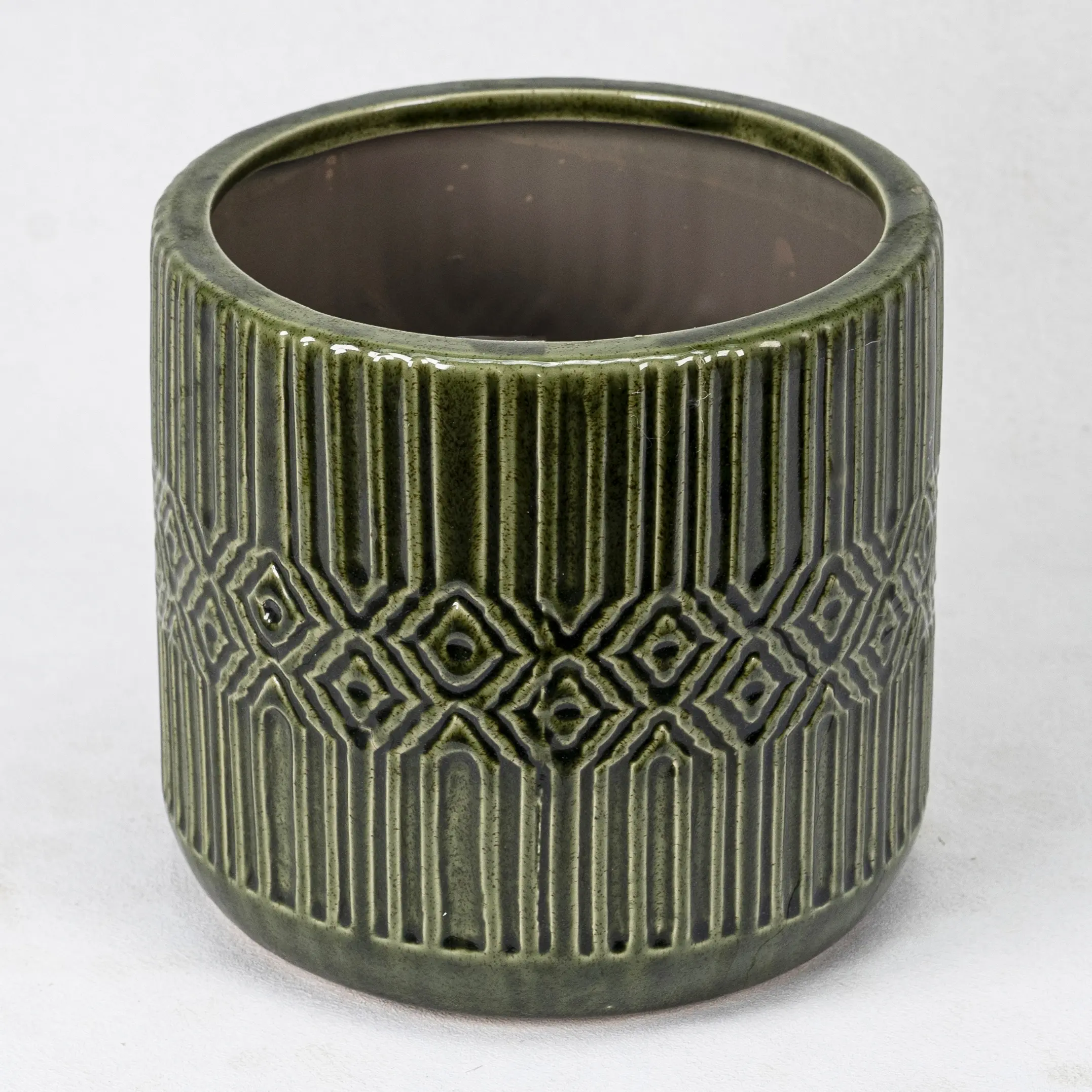 Bamboo pattern ceramic plant pot