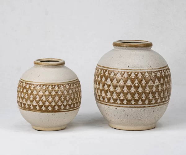 wholesale ceramic vases with geometric texture (1)
