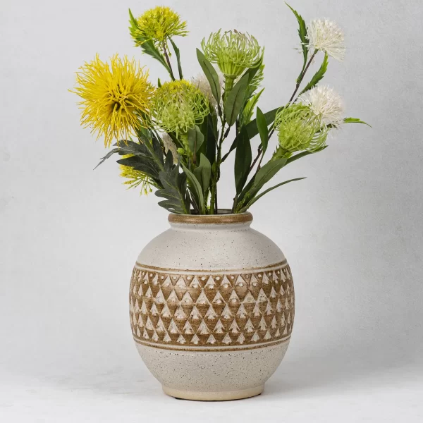 wholesale ceramic vases with geometric texture (3)