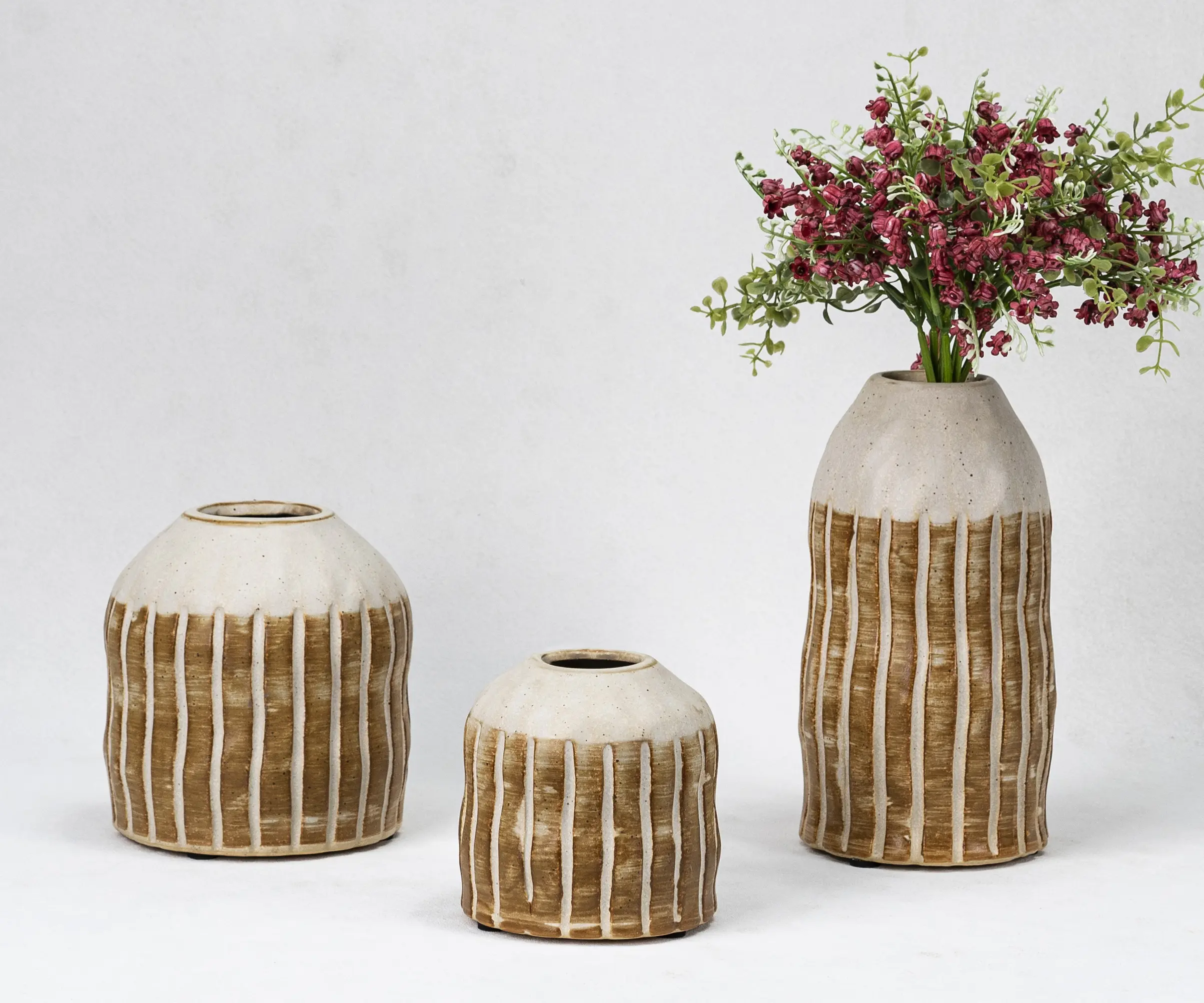 wholesale handmade striped ceramic vases (5)