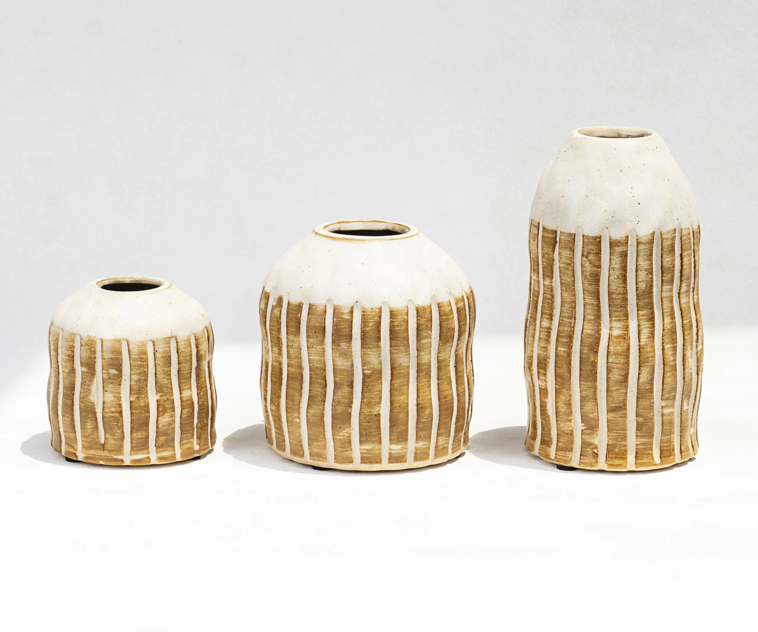 wholesale handmade striped ceramic vases (6)