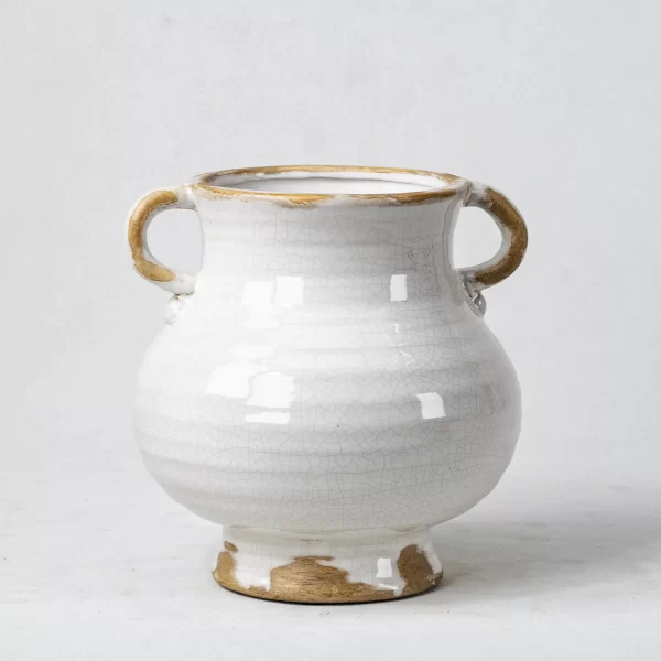 Bulk Flower Vases Wholesale - Cracked Glaze Ceramic Vases with Dual Handles - 画像 (2)