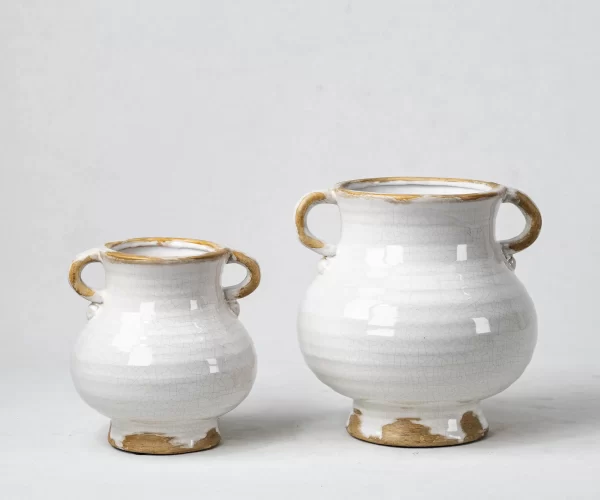 Bulk Flower Vases Wholesale - Cracked Glaze Ceramic Vases with Dual Handles - 画像 (3)