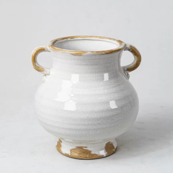 Bulk Flower Vases Wholesale - Cracked Glaze Ceramic Vases with Dual Handles - 画像 (4)
