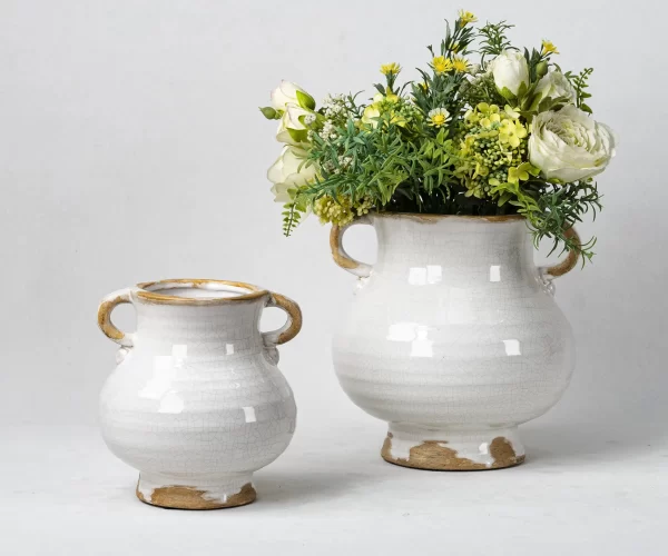 Bulk Flower Vases Wholesale - Cracked Glaze Ceramic Vases with Dual Handles - 画像 (5)