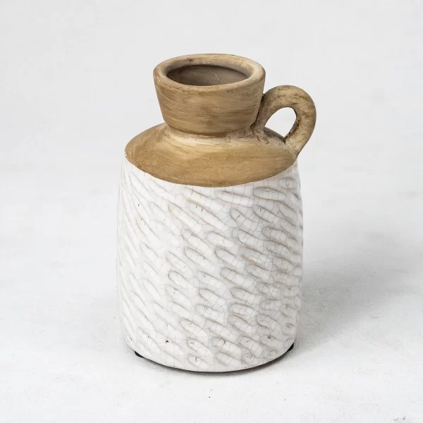 Bulk Ceramic Vases and Jugs Wholesale - Cracked Glaze and Exposed Terracotta - 画像 (2)