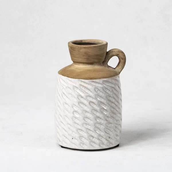 Bulk Ceramic Vases and Jugs Wholesale - Cracked Glaze and Exposed Terracotta - 画像 (3)