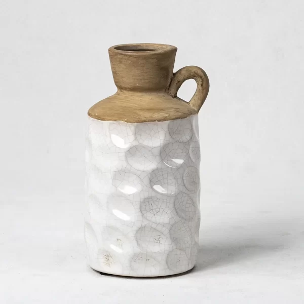 Bulk Ceramic Vases and Jugs Wholesale - Cracked Glaze and Exposed Terracotta - 画像 (6)
