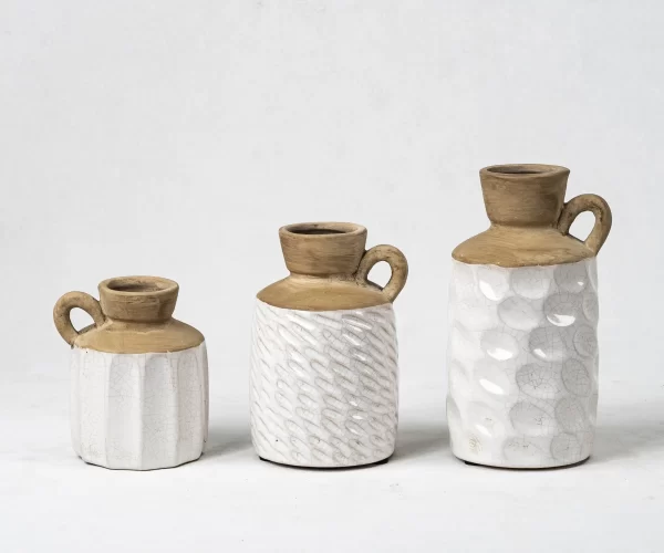 Bulk Ceramic Vases and Jugs Wholesale - Cracked Glaze and Exposed Terracotta - 画像 (8)