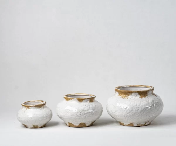 Wholesale Flower Vases with Cracked Glaze - Wide Mouth and Low Body Design - 画像 (5)