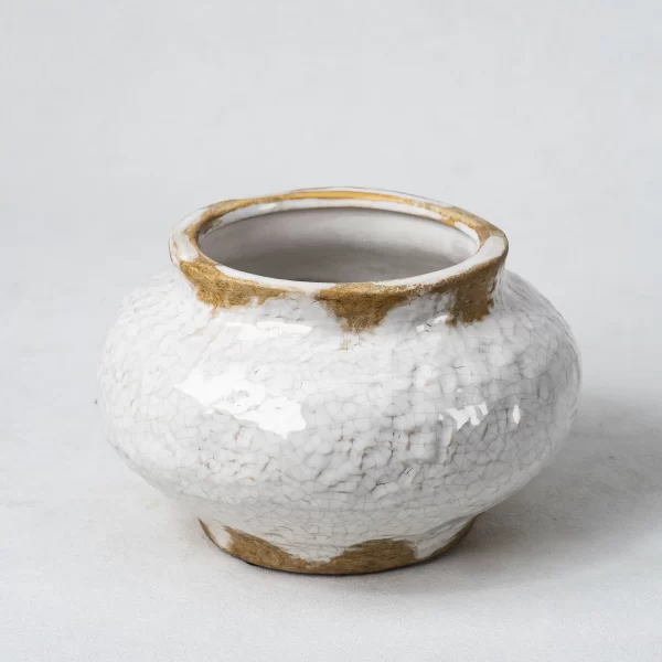 Wholesale Flower Vases with Cracked Glaze - Wide Mouth and Low Body Design - 画像 (4)