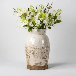 植物浮雕设计花盆和花瓶批发