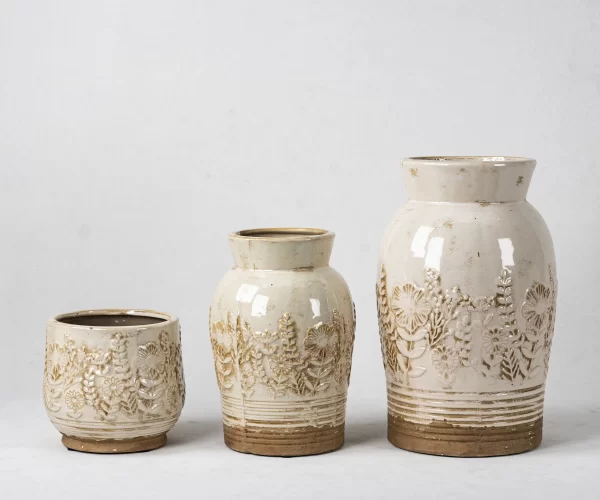 Wholesale Plant Pots and Vases​ with Botanical Embossing Design - 画像 (8)