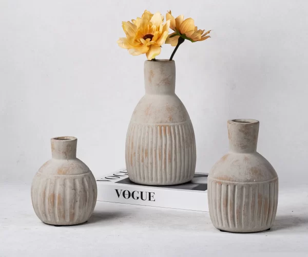 Wholesale Handcrafted Ceramic Vases - Textured Glaze & Exposed Terracotta Accents – Bild 8