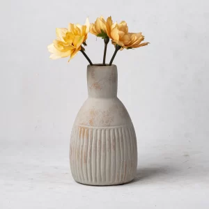 卸売り 手作りの陶器の花瓶 - 質感のある釉薬と露出したテラコッタのアクセント