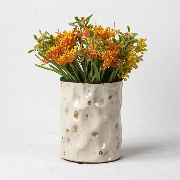 Wholesale Handcrafted Ceramic Vase with 3D Embossing Design