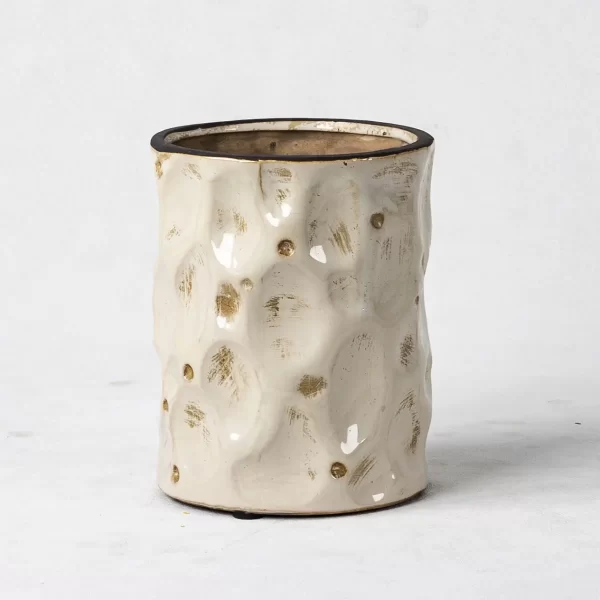 Wholesale Handcrafted Ceramic Vase with 3D Embossing Design - Image 3