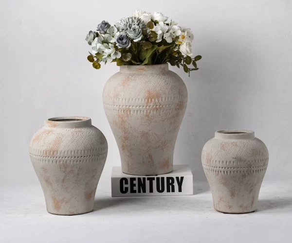 Wholesale Handcrafted Ceramic Vases - With Geometric Patterns and Vintage Touches – Image 5