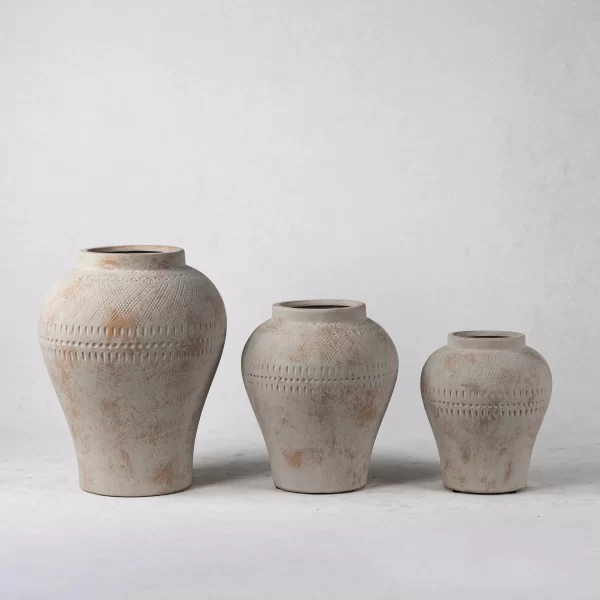 Wholesale Handcrafted Ceramic Vases - With Geometric Patterns and Vintage Touches – Image 4