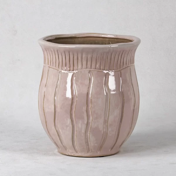 wholesale pink dual-textured ceramic planters (3)