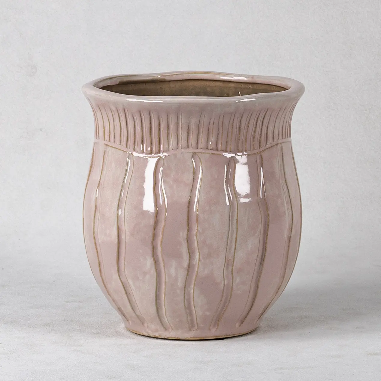 wholesale pink dual-textured ceramic planters (3)
