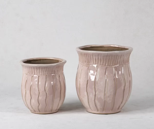 wholesale pink dual-textured ceramic planters (4)
