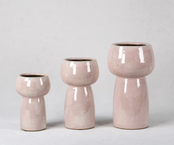 wholesale pink mushroom-shape flower vases (2)