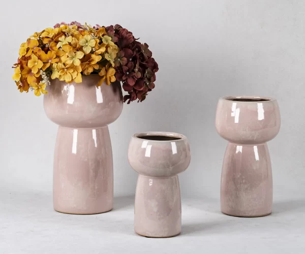 wholesale pink mushroom-shape flower vases (3)