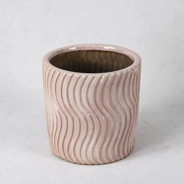wholesale pink wave texture ceramic pots (5)