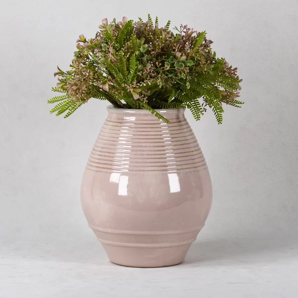 wholesale textured soft pink ceramic vases (2)