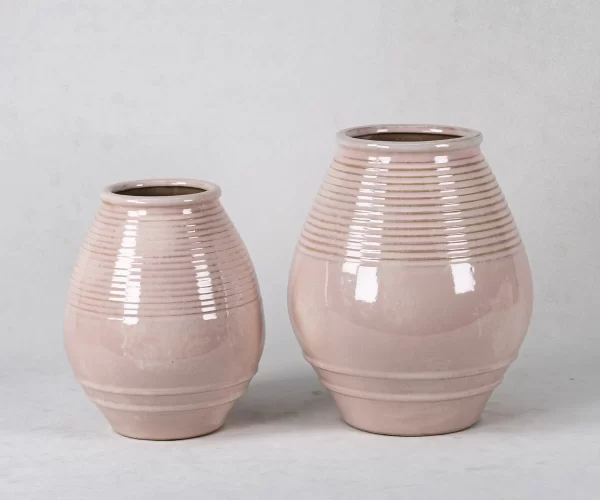 wholesale textured soft pink ceramic vases (5)