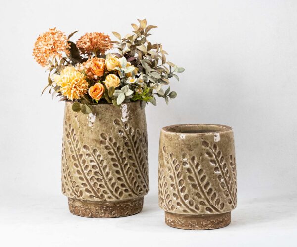 Wholesale Terra Cotta Plant Pot - Vertical Textures & Natural Patina