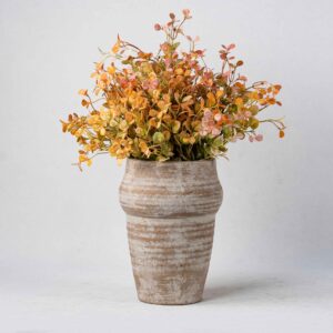 Wholesale Ceramic Plant Vases - Vertical Textures & Natural Patina