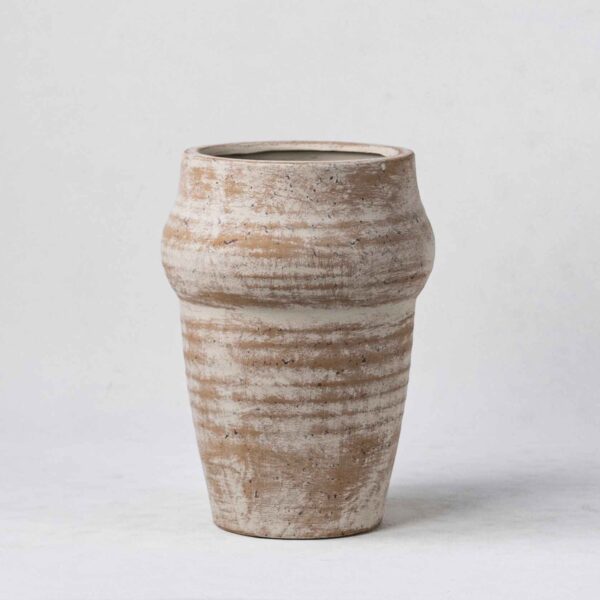 Wholesale Ceramic Plant Vases - Vertical Textures & Natural Patina