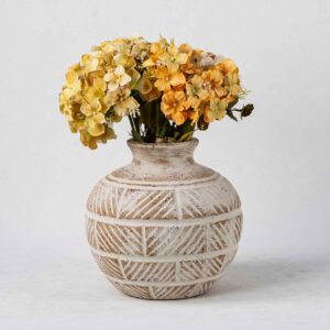 Wholesale Ceramic Plant Vases - Vertical Textures & Natural Patina