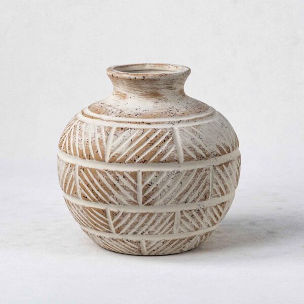 Wholesale Ceramic Plant Vases - Vertical Textures & Natural Patina