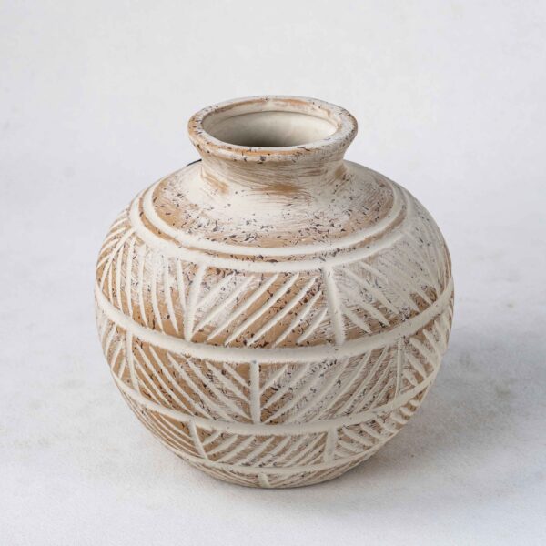 Wholesale Ceramic Plant Vases - Vertical Textures & Natural Patina