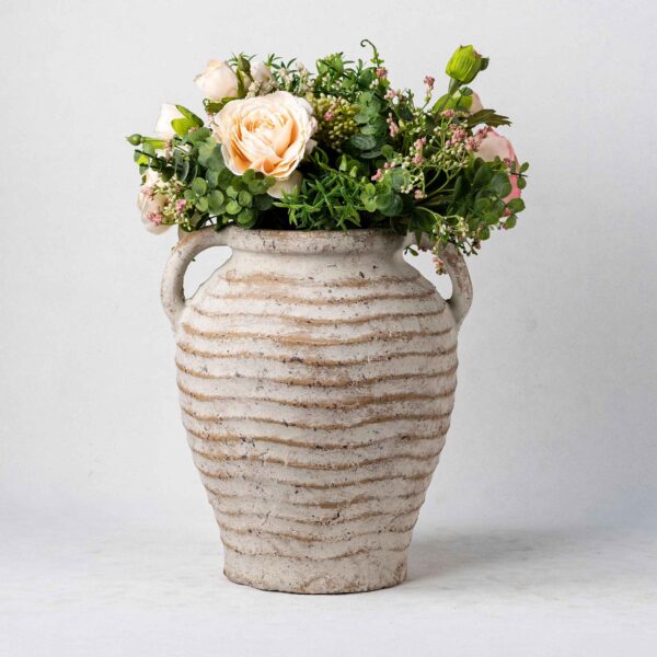 Wholesale Terra Cotta Plant Vases - Vertical Textures & Natural Patina