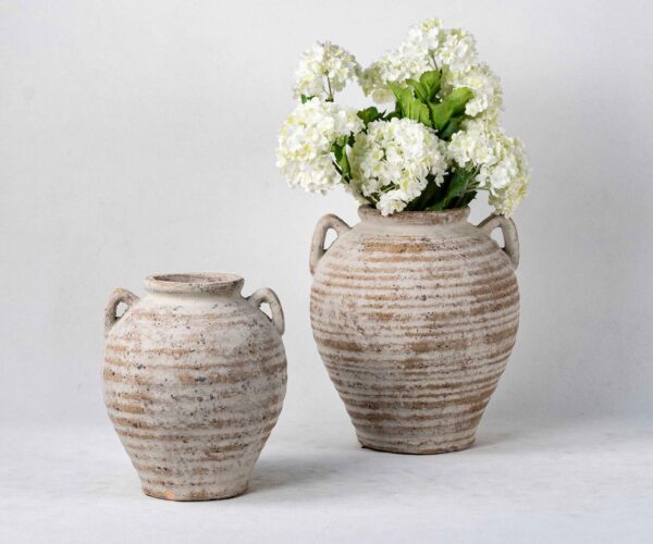 Wholesale Terra Cotta Plant Vases - Vertical Textures & Natural Patina