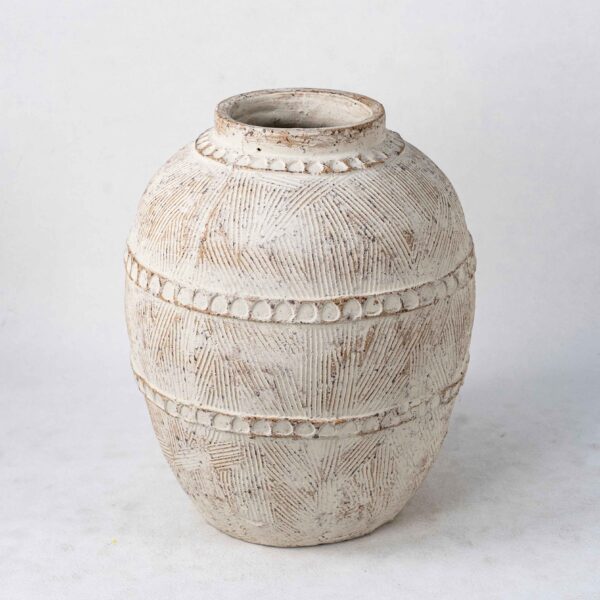 Wholesale Terra Cotta Plant Vases - Vertical Textures & Natural Patina