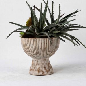 Wholesale Ceramic Plant Vases - Vertical Textures & Natural Patina
