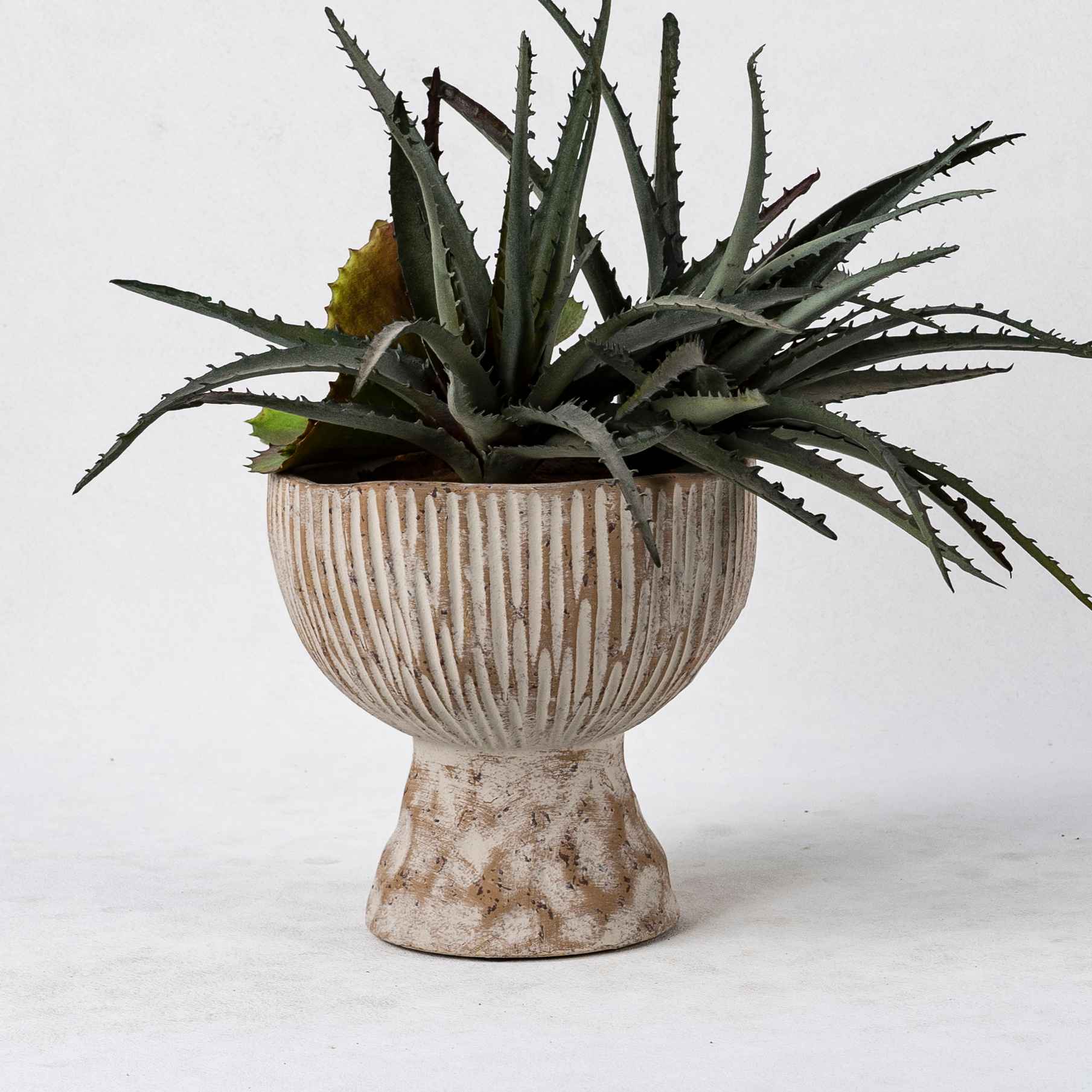Wholesale Ceramic Plant Vases - Vertical Textures & Natural Patina